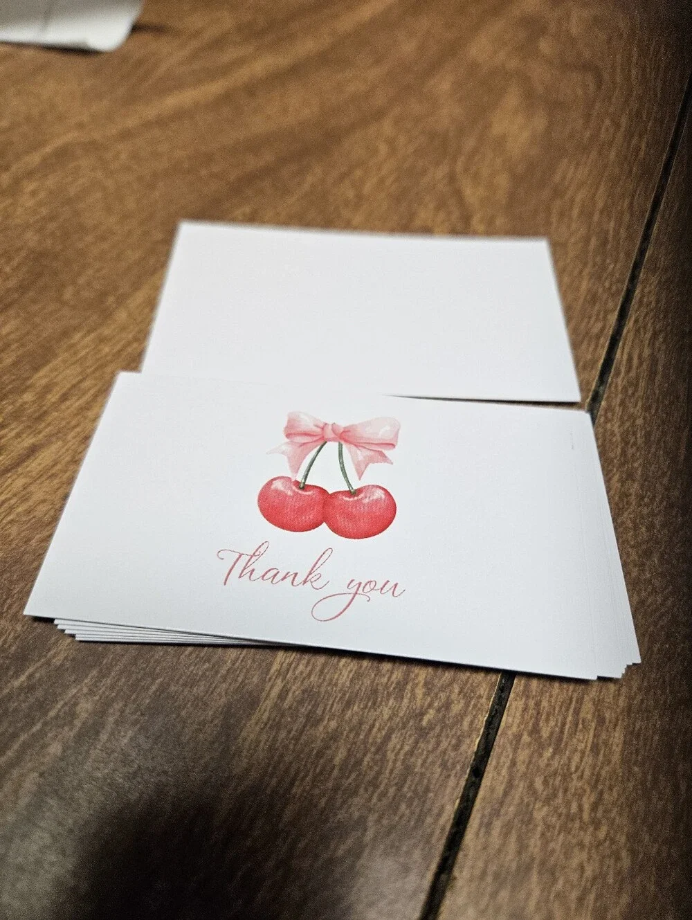 Cherry Thank You Cards - Pink & Red